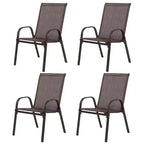 Whisen 4 Piece Patio Chairs with Breathable Textilene Fabric, Armrest High Backrest