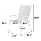 Whisen 4 Piece Patio Chairs with Breathable Textilene Fabric, Armrest High Backrest
