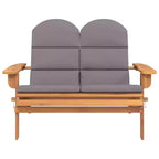 Panca da giardino Adirondack in legno massello di acacia con cuscini