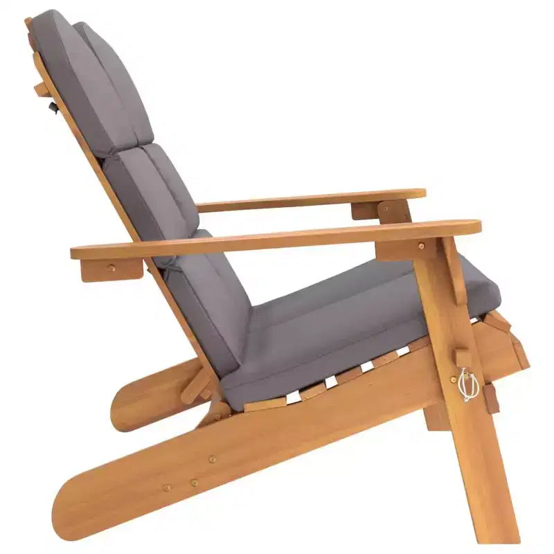 Panca da giardino Adirondack in legno massello di acacia con cuscini