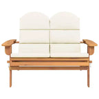 Panca da giardino Adirondack in legno massello di acacia con cuscini