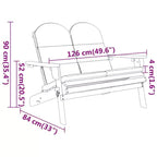 Panca da giardino Adirondack in legno massello di acacia con cuscini