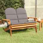 Panca da giardino Adirondack in legno massello di acacia con cuscini
