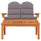 Set Lounge da Giardino Adirondack 2 Pezzi in Legno Massello di Acacia