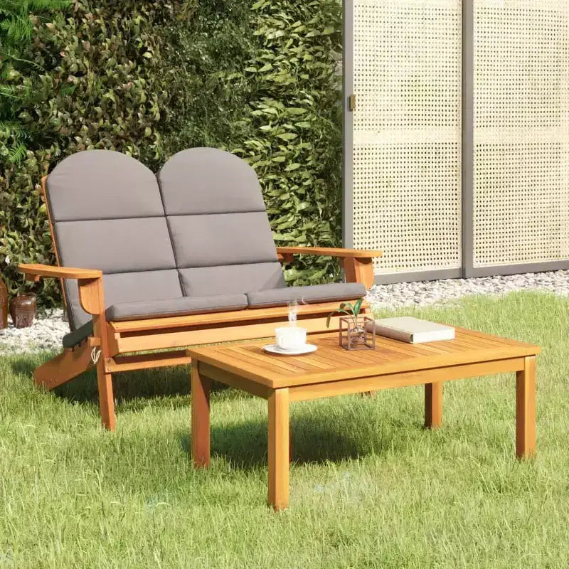 2-Piece Adirondack Garden Lounge Set  Solid Wood Acacia Furniture