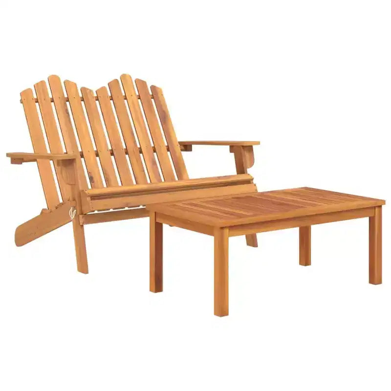 2-Piece Adirondack Garden Lounge Set  Solid Wood Acacia Furniture