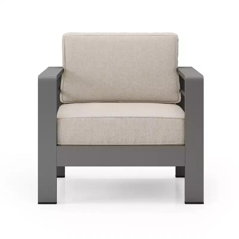 Christopher Knight Home Rahul Modern Patio Aluminum Olefin Upholstered Club Chair with Cushion