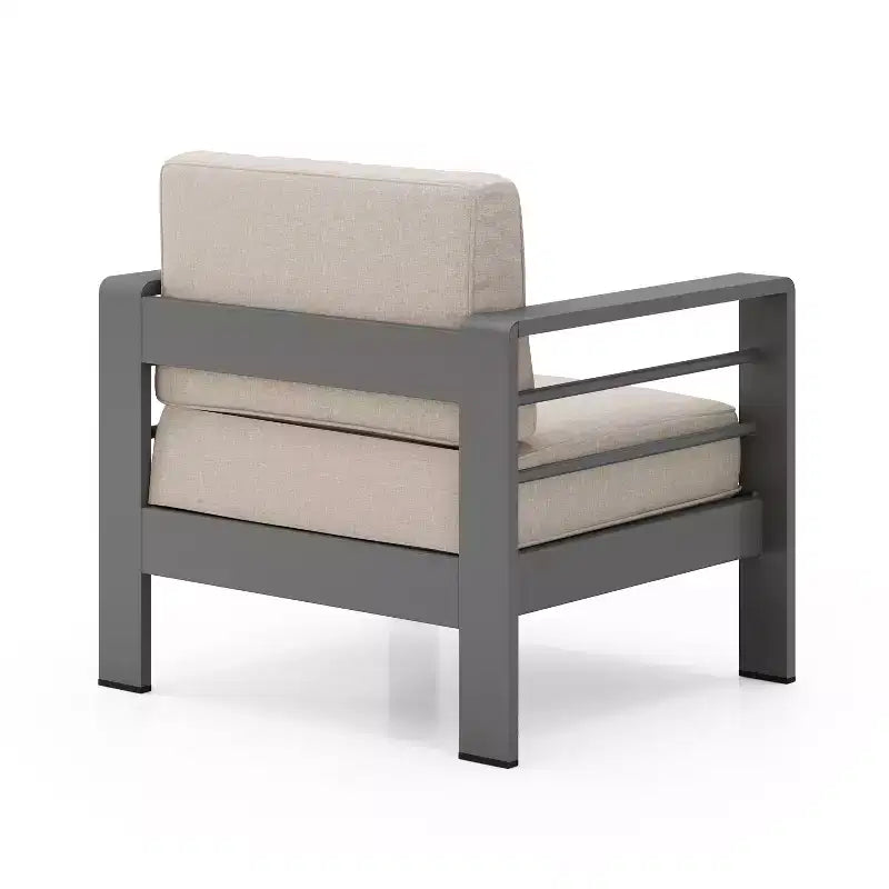 Christopher Knight Home Rahul Modern Patio Aluminum Olefin Upholstered Club Chair with Cushion