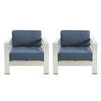 Christopher Knight Home Raj Modern Patio Aluminum Olefin Upholstered Club Chairs with Cushion (Set of 2)