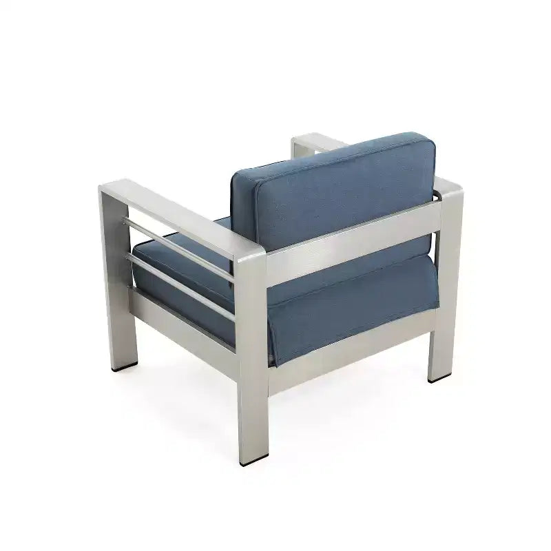 Christopher Knight Home Raj Modern Patio Aluminum Olefin Upholstered Club Chairs with Cushion (Set of 2)