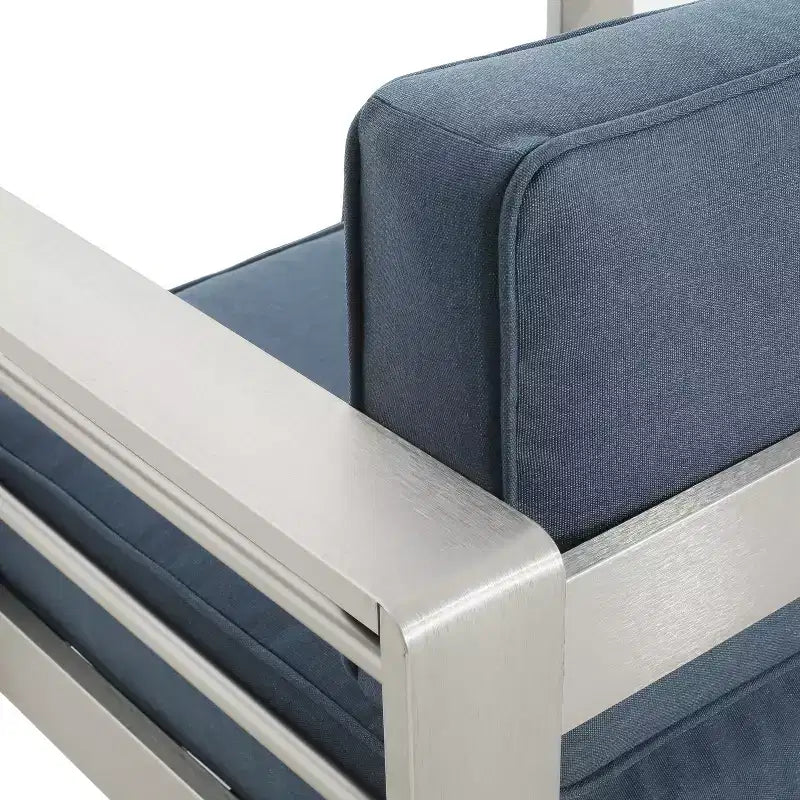 Christopher Knight Home Raj Modern Patio Aluminum Olefin Upholstered Club Chairs with Cushion (Set of 2)