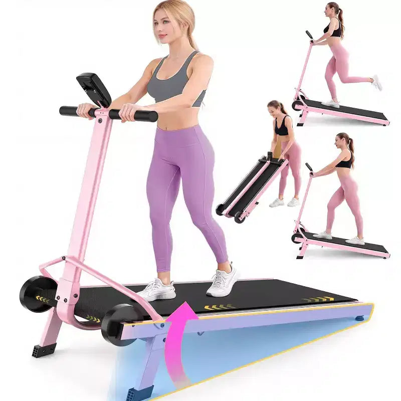 Tapis Roulant Manuale Pieghevole KRISRATE con Inclinazione 15%, Non Elettrico con Manubrio, Capacità 227 kg, Antiscivolo, Monitor Digitale per Casa/Palestra