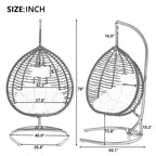 Whisen Hanging Hammock Chair with Stand, Egg Swing Chair with Iron Frame and Cushion & Headrest