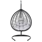Whisen Hanging Hammock Chair with Stand, Egg Swing Chair with Iron Frame and Cushion & Headrest