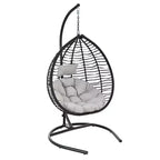 Whisen Hanging Hammock Chair with Stand, Egg Swing Chair with Iron Frame and Cushion & Headrest