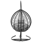 Whisen Hanging Hammock Chair with Stand, Egg Swing Chair with Iron Frame and Cushion & Headrest