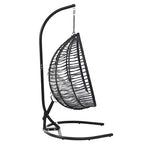 Whisen Hanging Hammock Chair with Stand, Egg Swing Chair with Iron Frame and Cushion & Headrest