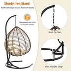 Whisen Hanging Hammock Chair with Stand, Egg Swing Chair with Iron Frame and Cushion & Headrest