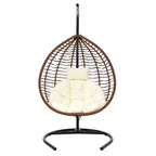 Whisen Hanging Hammock Chair with Stand, Egg Swing Chair with Iron Frame and Cushion & Headrest