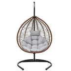 Whisen Hanging Hammock Chair with Stand, Egg Swing Chair with Iron Frame and Cushion & Headrest