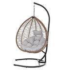 Whisen Hanging Hammock Chair with Stand, Egg Swing Chair with Iron Frame and Cushion & Headrest