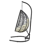 Whisen Hanging Hammock Chair with Stand, Egg Swing Chair with Iron Frame and Cushion & Headrest