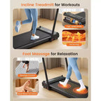 Tapis Roulant KRISRATE 3-in-1 3.5HP con Massaggio ai Piedi e Manubrio, Tapis Roulant Compatto a Doppio Lato, Pieghevole per Palestra Domestica