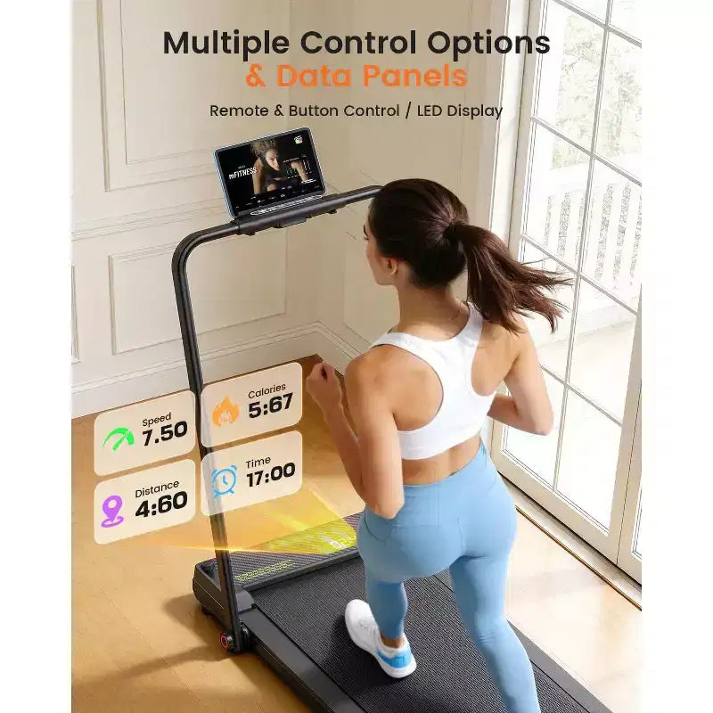 Tapis Roulant KRISRATE 3-in-1 3.5HP con Massaggio ai Piedi e Manubrio, Tapis Roulant Compatto a Doppio Lato, Pieghevole per Palestra Domestica