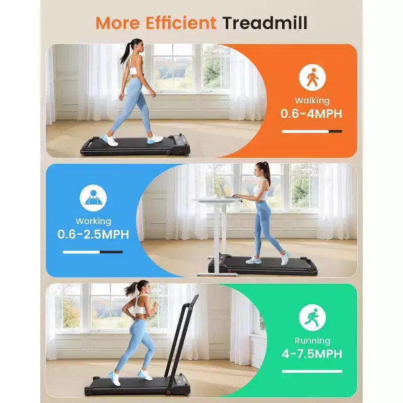 Tapis Roulant KRISRATE 3-in-1 3.5HP con Massaggio ai Piedi e Manubrio, Tapis Roulant Compatto a Doppio Lato, Pieghevole per Palestra Domestica