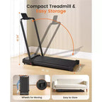 Tapis Roulant KRISRATE 3-in-1 3.5HP con Massaggio ai Piedi e Manubrio, Tapis Roulant Compatto a Doppio Lato, Pieghevole per Palestra Domestica