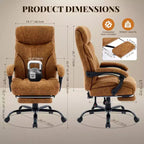 Office Desk Chair, 500 LBS Big and Tall Executive Chair with Footrest, 90-155 Recline Leather Gaming Chair