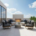 Christopher Knight Home Alok Patio Acacia and Metal Club Chairs with Rope Detail (Set of 4)