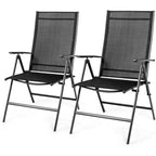 Gymax 2PC/4PC Portable Folding Patio Reclining Dining Chair with Adjustable Positions for Camping