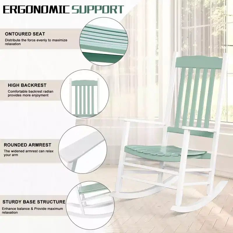 Karl Home | Classic Solid Wood Patio Rocking Chair (Set of 2)