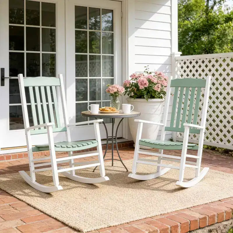 Karl Home | Classic Solid Wood Patio Rocking Chair (Set of 2)