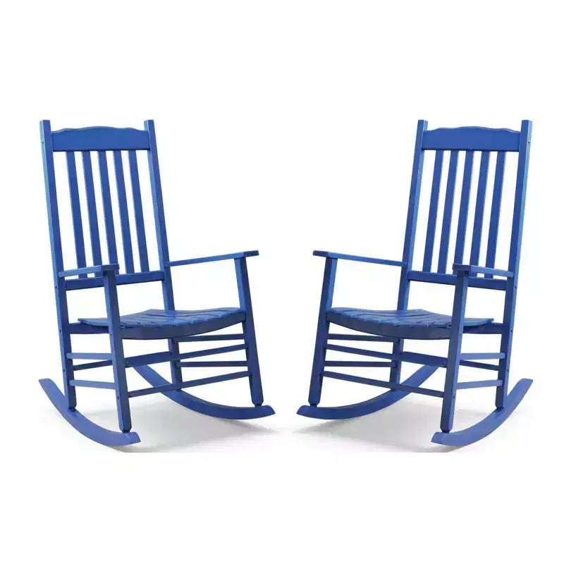 Karl Home | Sedia a dondolo classica in legno massello per patio (set da 2)