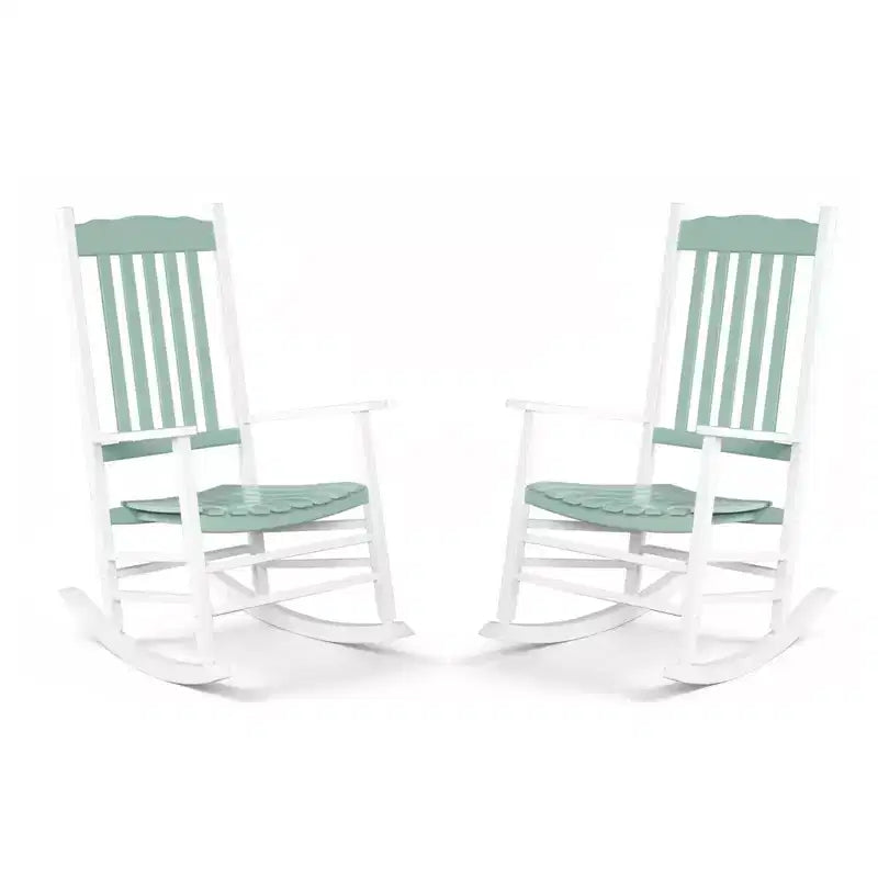 Karl Home | Sedia a dondolo classica in legno massello per patio (set da 2)