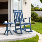 Karl Home | Solid Wood Patio Rocking Chairs with Off-white Cushions (Set of 2)