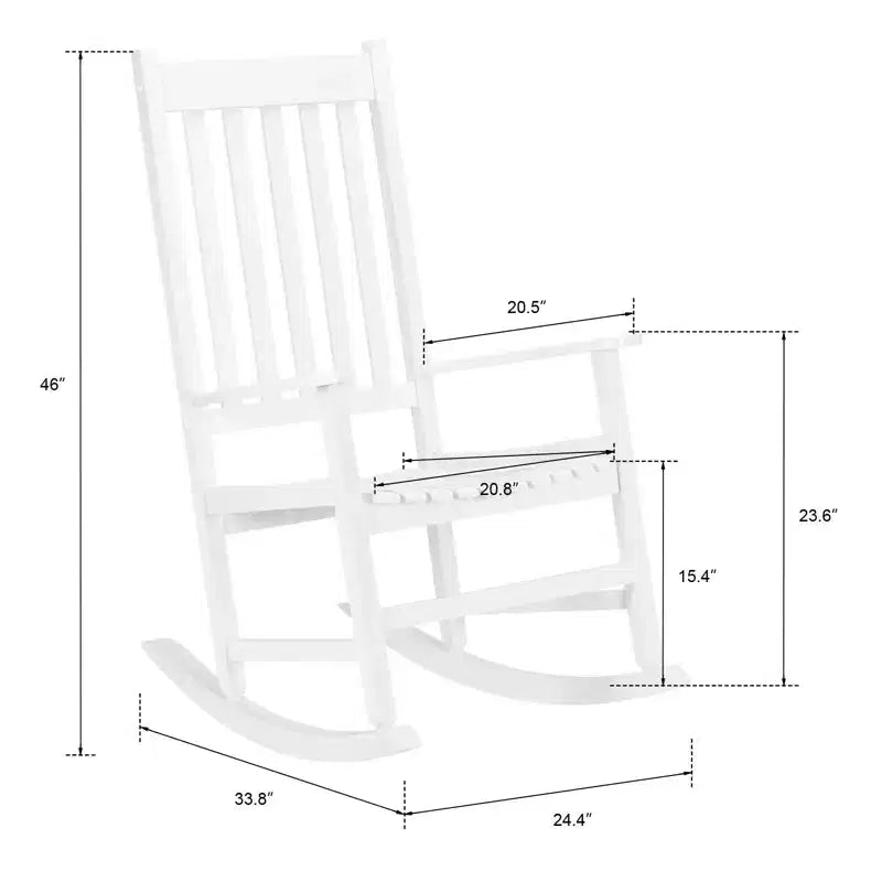 Karl Home | Solid Wood Patio Rocking Chairs (Set of 2)
