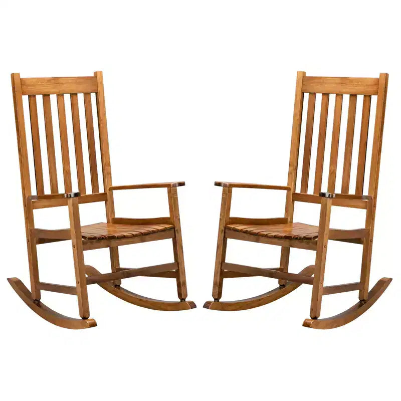 Karl Home | Sedie a dondolo da patio in legno massello (set da 2)