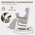 Whisen Outdoor Rocking Chairs Set of 2, Porch Rocking Chair, Patio Oversized Rockers