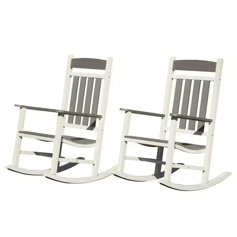 Whisen Outdoor Rocking Chairs Set of 2, Porch Rocking Chair, Patio Oversized Rockers