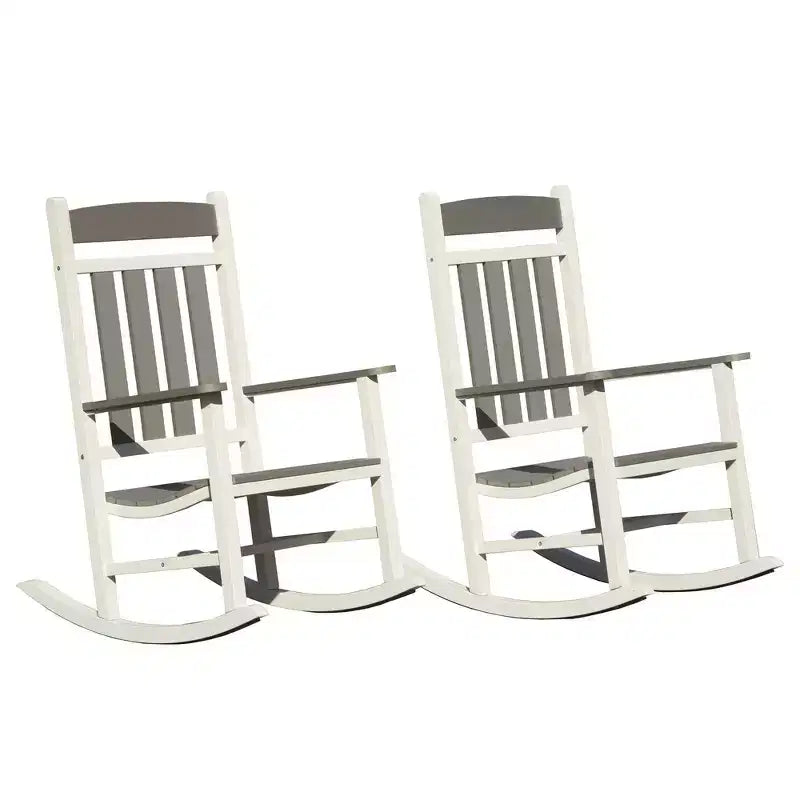 Whisen Outdoor Rocking Chairs Set of 2, Porch Rocking Chair, Patio Oversized Rockers