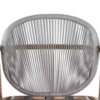 ModernLuxe Outdoor Rope Club Chair Patio Armchair, Weather-Resistant Iron Frame & Cushion, Rustic-Modern Style