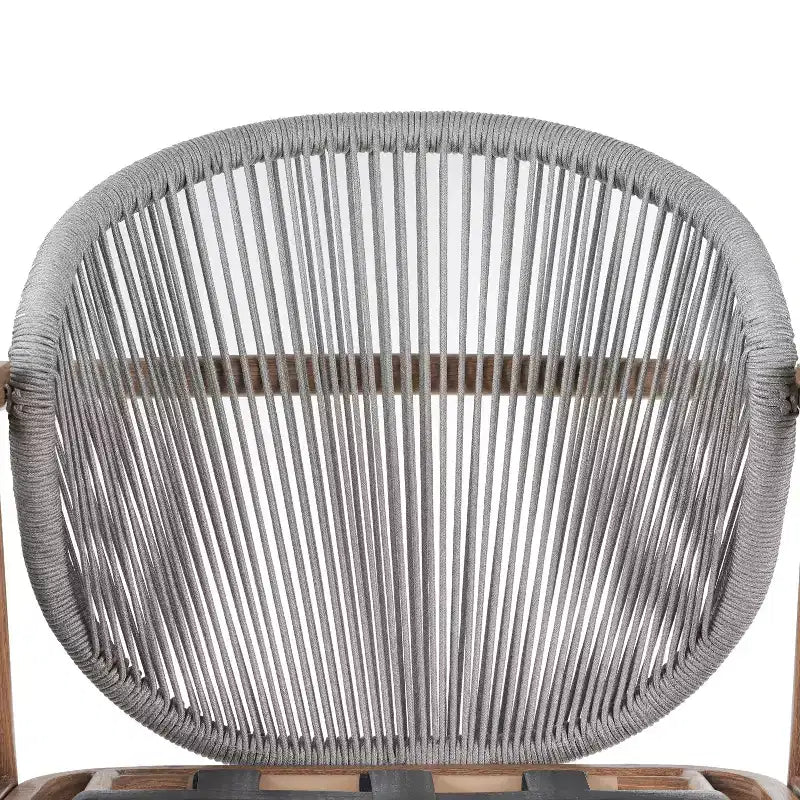 ModernLuxe Outdoor Rope Club Chair Patio Armchair, Weather-Resistant Iron Frame & Cushion, Rustic-Modern Style