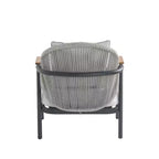 ModernLuxe Outdoor Rope Club Chair Patio Armchair, Weather-Resistant Iron Frame & Cushion, Rustic-Modern Style