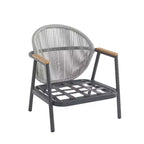 ModernLuxe Outdoor Rope Club Chair Patio Armchair, Weather-Resistant Iron Frame & Cushion, Rustic-Modern Style