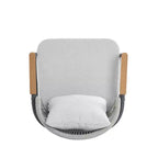 ModernLuxe Outdoor Rope Club Chair Patio Armchair, Weather-Resistant Iron Frame & Cushion, Rustic-Modern Style