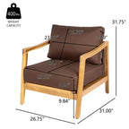 Christopher Knight Home Ritu Modern Acacia Wood Patio Club Chair with Rope Back Detail and Cushion