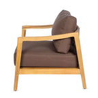 Christopher Knight Home Ritu Modern Acacia Wood Patio Club Chair with Rope Back Detail and Cushion